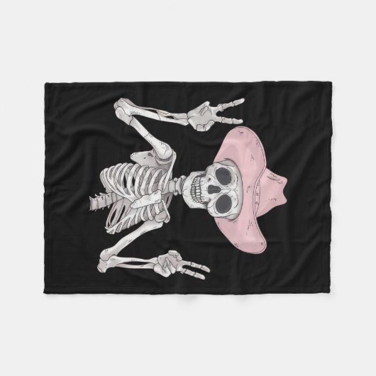 Peace Sign Cowboy Hat Western Mexicanisches Hallow Fleecedecke (Vorderseite (Horizontal))