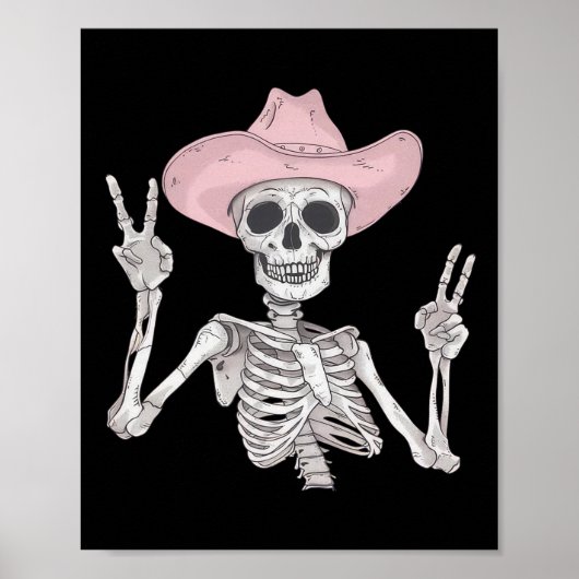 Peace Sign Cowboy Hat Western Mexicanisches Hallow Poster (Vorne)