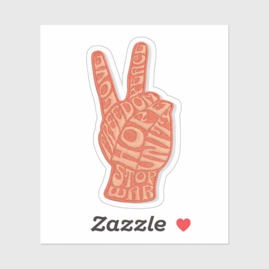 Peace sign Custom-Cut Vinyl Sticker (Blatt)