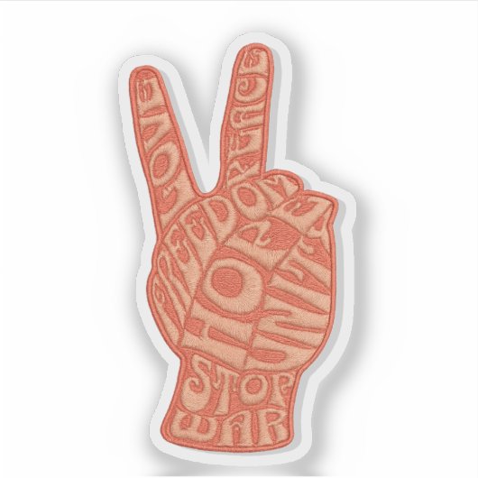 Peace sign Custom-Cut Vinyl Sticker (Vorderseite)
