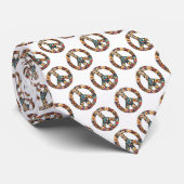 Peace Sign Custom Necktie Tie Krawatte (Gerollt)