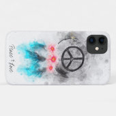 *~* Peace Sign Feathers Blume Boho Tribal Grunge Case-Mate iPhone Hülle (Rückseite (Horizontal))