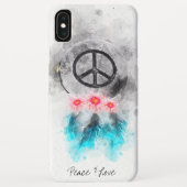 *~* Peace Sign Feathers Blume GrungeTribal Boho Case-Mate iPhone Hülle (Rückseite)