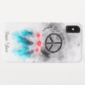 *~* Peace Sign Feathers Blume GrungeTribal Boho Case-Mate iPhone Hülle (Rückseite (Horizontal))