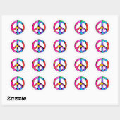 Peace Sign Flamingo Splash Stickers (Blatt)