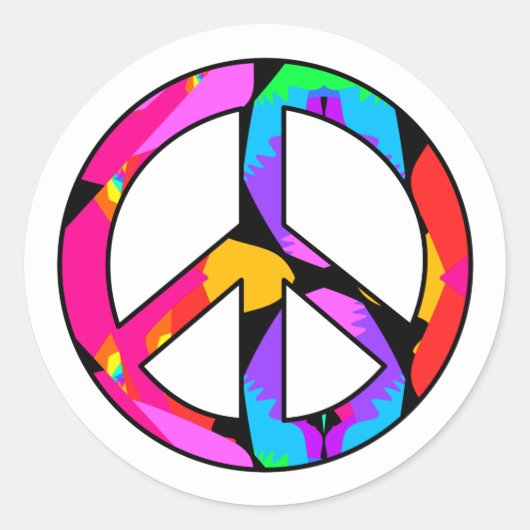 Peace Sign Flamingo Splash Stickers (Vorderseite)