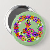 Peace Sign Floral Button (Vorne & Hinten)