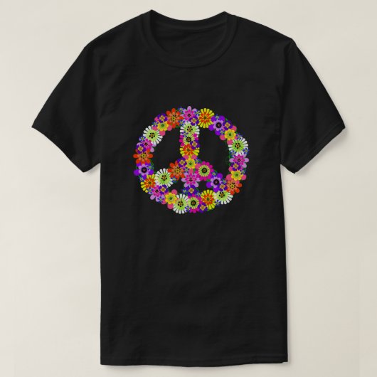 Peace Sign Floral Cutout T-Shirt (Design vorne)