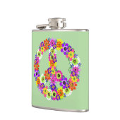 Peace Sign Floral Flachmann (Links)