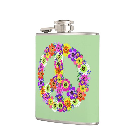 Peace Sign Floral Flachmann (Links)