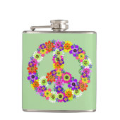 Peace Sign Floral Flachmann (Vorderseite)