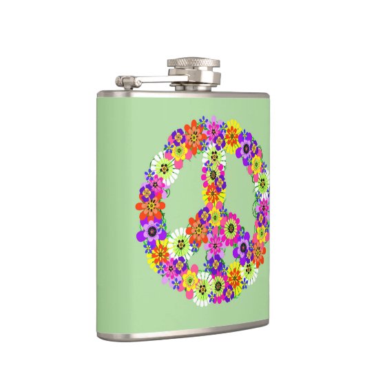 Peace Sign Floral Flachmann (Rechts)