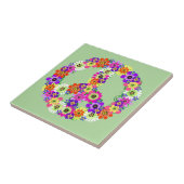 Peace Sign Floral Fliese (Seite)