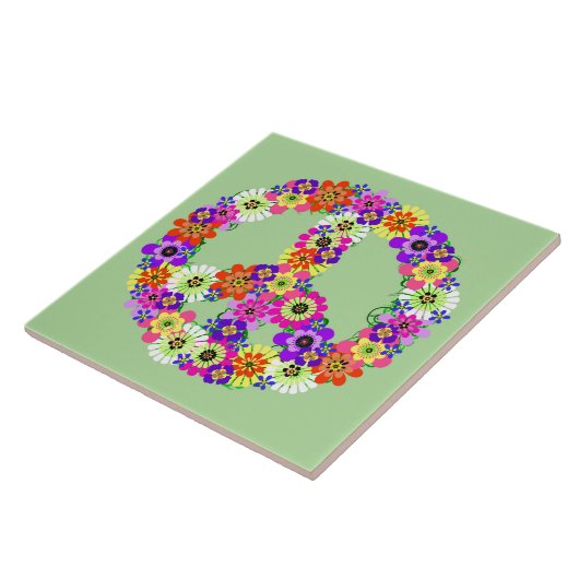Peace Sign Floral Fliese (Seite)