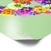 Peace Sign Floral Fotodruck (Ecke)