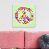 Peace Sign Floral Leinwanddruck (Insitu (Wohnzimmer))