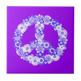 Peace Sign Floral Lila Fliese