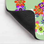 Peace Sign Floral Mousepad (Ecke)