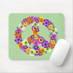 Peace Sign Floral Mousepad