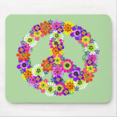 Peace Sign Floral Mousepad (Vorne)