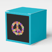 Peace Sign Floral on Black Geschenkschachtel (Vorderseite)