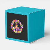 Peace Sign Floral on Black Geschenkschachtel (Rückseite)