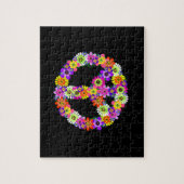 Peace Sign Floral on Black Puzzle (Vertikal)
