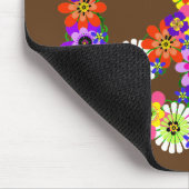 Peace Sign Floral on Brown Mousepad (Ecke)