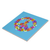 Peace Sign Floral on Light Blue Fliese (Seite)