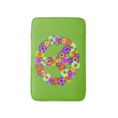 Peace Sign Floral on Lime Green Badematte (Vorderseite Vertikal)