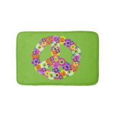 Peace Sign Floral on Lime Green Badematte (Vorderseite)