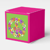 Peace Sign Floral on Lime Green Geschenkschachtel (Vorderseite)