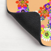 Peace Sign Floral on Peach Mousepad (Ecke)