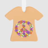 Peace Sign Floral on Peach Ornament (Rückseite)