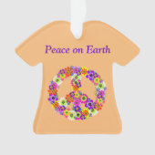 Peace Sign Floral on Peach Ornament (Vorderseite)