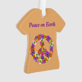 Peace Sign Floral on Peach Ornament (Vorderseite)