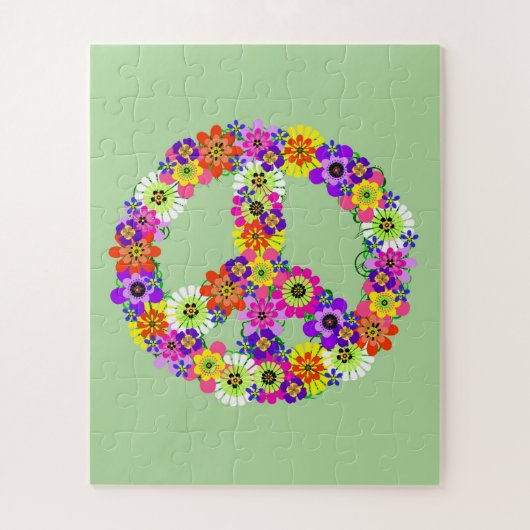 Peace Sign Floral Puzzle (Vertikal)