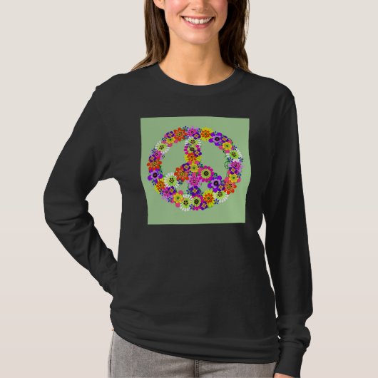 Peace Sign Floral T-Shirt (Vorderseite)