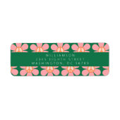 Peace Sign Flower Green Pink Shower Return Address (Vorne)