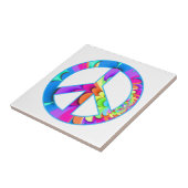 Peace Sign Fractal Summer Palette Ceramic Tile Fliese (Seite)