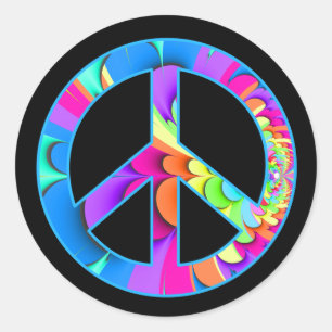 Peace Sign Fraktal Summer Palette Stickers