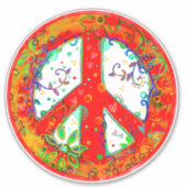 Peace Sign Fun Blumenroter Inspirivity Sticker (Vorderseite)