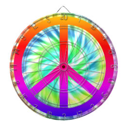 Peace Sign Gefärbte Krawatte Design Dart Board Dartscheibe