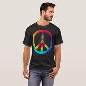 Peace Sign Gefärbte Krawatte Hippies Weihnachten S T-Shirt (Vorne ganz)