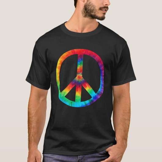 PEACE SIGN Gefärbte Krawatte Hippies Weihnachten T-Shirt (Vorderseite)