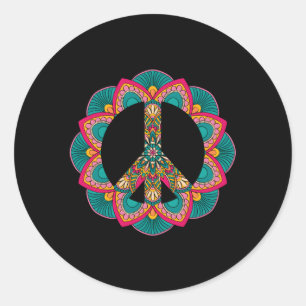 Peace Sign Geometrie Symbol Peace For Peace Runder Aufkleber