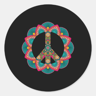 Peace Sign Geometrie Symbol Peace For Peace Runder Aufkleber