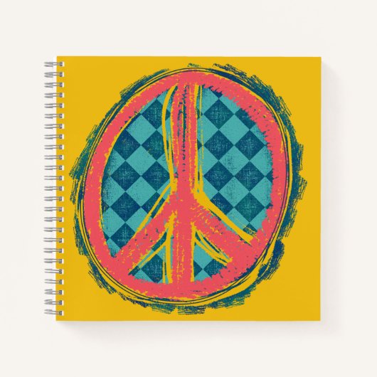Peace Sign, Groovy Journal Notizblock (Vorderseite)