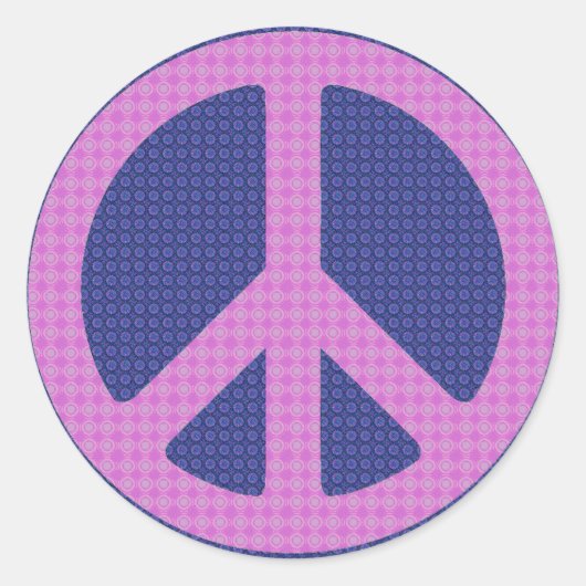 Peace Sign Groovy Runder Aufkleber (Vorderseite)