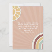 Peace Sign Groovy Willkommen Pink Baby Dusche Hipp Dankeskarte (Rückseite)